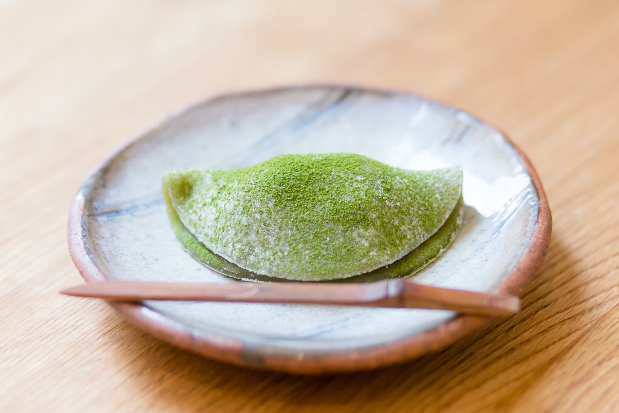 Matcha Yatsuhashi, a specialty from Kyoto.